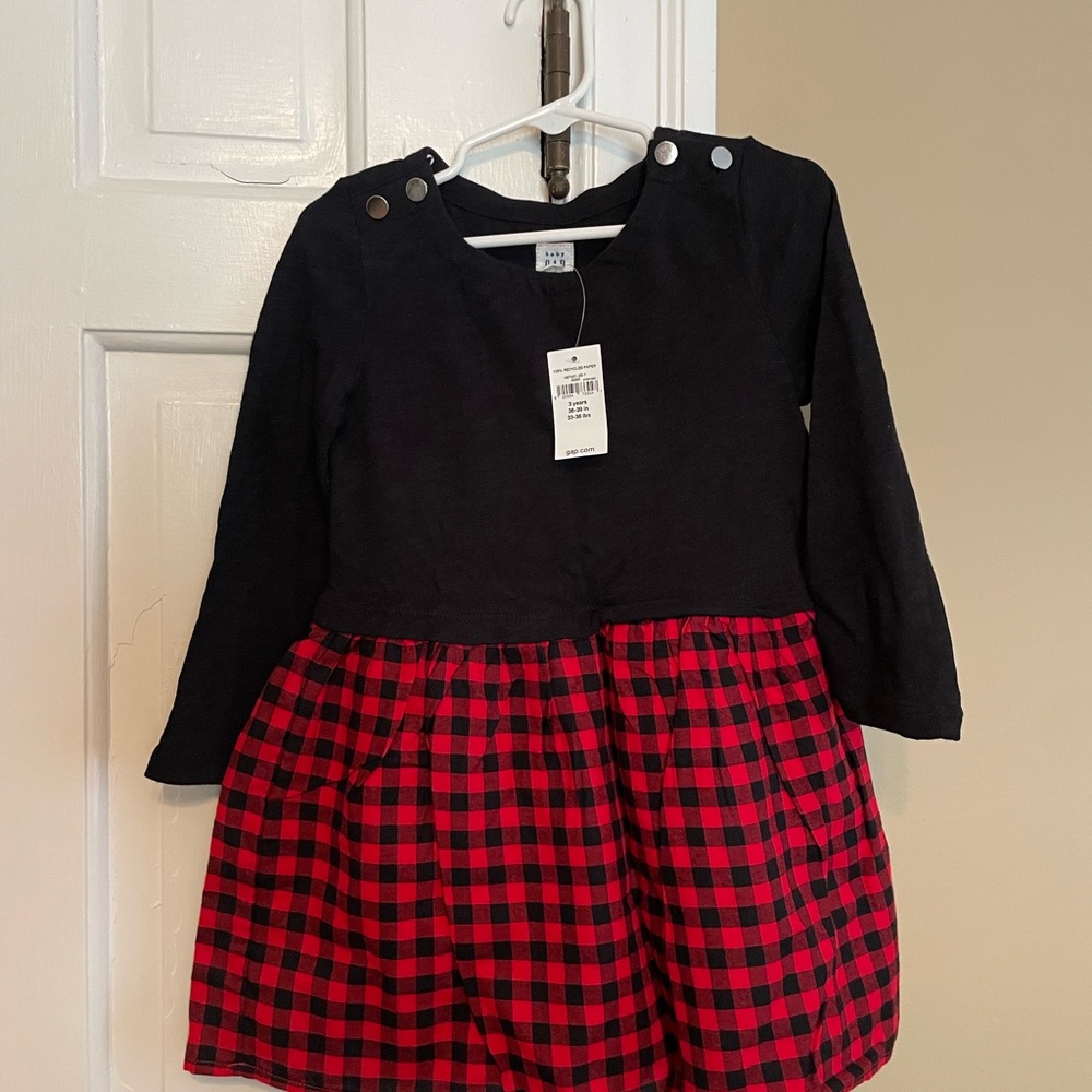 GAP Black & Red-checked Toddler Dress